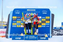 20.01.2024, Oberhof, Germany (GER): Martin Loewstroem Nyenget (NOR), Erik Valnes (NOR), Paal Golberg (NOR), (l-r)  - FIS world cup cross-country, mass, Oberhof (GER). www.nordicfocus.com. © Authamayou/NordicFocus. Every downloaded picture is fee-liable.