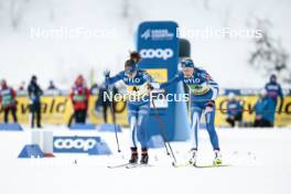 21.01.2024, Oberhof, Germany (GER): Krista Parmakoski (FIN), Anne Kyllonen (FIN), (l-r)  - FIS world cup cross-country, relay, Oberhof (GER). www.nordicfocus.com. © Modica/NordicFocus. Every downloaded picture is fee-liable.