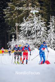 21.01.2024, Oberhof, Germany (GER): Katherine Sauerbrey (GER), Lisa Lohmann (GER), Kristin Austgulen Fosnaes (NOR), Johanna Matintalo (FIN), (l-r)  - FIS world cup cross-country, relay, Oberhof (GER). www.nordicfocus.com. © Authamayou/NordicFocus. Every downloaded picture is fee-liable.