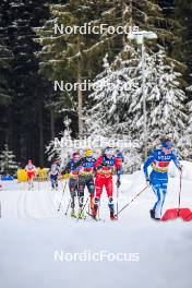 21.01.2024, Oberhof, Germany (GER): Katherine Sauerbrey (GER), Lisa Lohmann (GER), Kristin Austgulen Fosnaes (NOR), Johanna Matintalo (FIN), (l-r)  - FIS world cup cross-country, relay, Oberhof (GER). www.nordicfocus.com. © Authamayou/NordicFocus. Every downloaded picture is fee-liable.