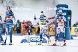 21.01.2024, Oberhof, Germany (GER): Johanna Matintalo (FIN), Sofia Henriksson (SWE), Emma Ribom (SWE), (l-r)  - FIS world cup cross-country, relay, Oberhof (GER). www.nordicfocus.com. © Modica/NordicFocus. Every downloaded picture is fee-liable.