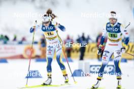 21.01.2024, Oberhof, Germany (GER): Moa Lundgren (SWE), Sofia Henriksson (SWE), (l-r)  - FIS world cup cross-country, relay, Oberhof (GER). www.nordicfocus.com. © Modica/NordicFocus. Every downloaded picture is fee-liable.