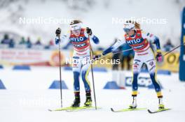 21.01.2024, Oberhof, Germany (GER): Ebba Andersson (SWE), Frida Karlsson (SWE), (l-r)  - FIS world cup cross-country, relay, Oberhof (GER). www.nordicfocus.com. © Modica/NordicFocus. Every downloaded picture is fee-liable.