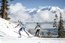 09.02.2024, Canmore, Canada (CAN): Mariah Bredal (USA), Anna-Maria Dietze (GER), (l-r)  - FIS world cup cross-country, 15km mass, Canmore (CAN). www.nordicfocus.com. © Modica/NordicFocus. Every downloaded picture is fee-liable.