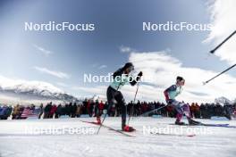 10.02.2024, Canmore, Canada (CAN): Elia Barp (ITA), Jack Young (USA), (l-r)  - FIS world cup cross-country, individual sprint, Canmore (CAN). www.nordicfocus.com. © Modica/NordicFocus. Every downloaded picture is fee-liable.