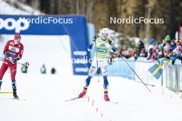 10.02.2024, Canmore, Canada (CAN): Erik Valnes (NOR), Edvin Anger (SWE), (l-r)  - FIS world cup cross-country, individual sprint, Canmore (CAN). www.nordicfocus.com. © Modica/NordicFocus. Every downloaded picture is fee-liable.