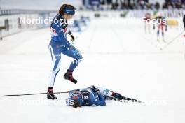 01.03.2024, Lahti, Finland (FIN): Krista Parmakoski (FIN), Johanna Matintalo (FIN), (l-r)  - FIS world cup cross-country, team sprint, Lahti (FIN). www.nordicfocus.com. © Modica/NordicFocus. Every downloaded picture is fee-liable.