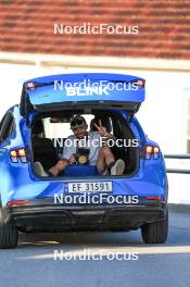 01.08.2024, Sandnes, Norway (NOR): Event Feature: Brother of Gaspard Rousset (FRA) as cameraman in a car - BLINK24 Festival Cross-Country - Sandnes (NOR). www.nordicfocus.com. © Manzoni/NordicFocus. Every downloaded picture is fee-liable.