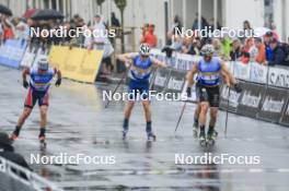 03.08.2024, Sandnes, Norway (NOR): Haavard Solaas Taugboel (NOR), James Matthieu Clugnet (GBR), Lucas Chanavat (FRA), (l-r) - BLINK24 Festival Cross-Country - Sandnes (NOR). www.nordicfocus.com. © Manzoni/NordicFocus. Every downloaded picture is fee-liable.