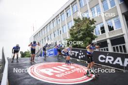 03.08.2024, Sandnes, Norway (NOR): Sindre Bjoernestad Skar (NOR), Sondre Skomedal Ramse (NOR), Davide Graz (ITA), James Matthieu  Clugnet (GBR), Jaume Pueyo (ESP), Lucas Chanavat (FRA), (l-r) - BLINK24 Festival Cross-Country - Sandnes (NOR). www.nordicfocus.com. © Manzoni/NordicFocus. Every downloaded picture is fee-liable.