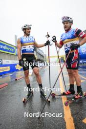 03.08.2024, Sandnes, Norway (NOR): Lucas Chanavat (FRA), Haavard Solaas Taugboel (NOR), (l-r) - BLINK24 Festival Cross-Country - Sandnes (NOR). www.nordicfocus.com. © Manzoni/NordicFocus. Every downloaded picture is fee-liable.