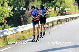 01.08.2024, Sandnes, Norway (NOR): Mattis Basille (FRA), Heike Lie Konradsen (NOR), (l-r) - BLINK24 Festival Cross-Country - Sandnes (NOR). www.nordicfocus.com. © Manzoni/NordicFocus. Every downloaded picture is fee-liable.