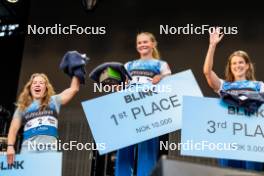 02.08.2024, Sandnes, Norway (NOR): Helene Marie Fossesholm (NOR), Mathilde Skjaerdalen Myhrvold (NOR), Kristin Austgulen Fosnaes (NOR) - BLINK24 Festival Cross-Country - Sandnes (NOR). www.nordicfocus.com. © Nordnes/NordicFocus. Every downloaded picture is fee-liable.