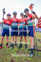 02.08.2024, Sandnes, Norway (NOR): Mika  Vermeulen (AUT), Benjamin  Moser (AUT), Lukas  Mrkonjic (AUT), Michael  Foettinger (AUT), (l-r)  - BLINK24 Festival Cross-Country - Sandnes (NOR). www.nordicfocus.com. © Manzoni/NordicFocus. Every downloaded picture is fee-liable.