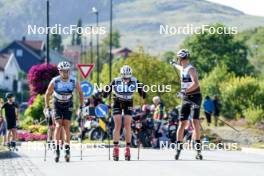 01.08.2024, Sandnes, Norway (NOR): Oskar Kardin (SWE), Karl Alvar Myhlback (SWE), Emil Persson (SWE), (l-r) - BLINK24 Festival Cross-Country - Sandnes (NOR). www.nordicfocus.com. © Nordnes/NordicFocus. Every downloaded picture is fee-liable.