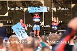 01.08.2024, Sandnes, Norway (NOR): Heidi Weng (NOR), Astrid Oeyre Slind (NOR), Emilie Fleten (NOR), (l-r) - BLINK24 Festival Cross-Country - Sandnes (NOR). www.nordicfocus.com. © Manzoni/NordicFocus. Every downloaded picture is fee-liable.