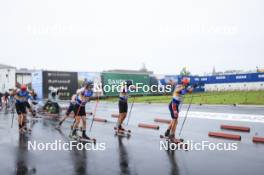 03.08.2024, Sandnes, Norway (NOR): Elia Barp (ITA), Einar Hedegart (NOR), Federico Pellegrino (ITA), Sondre Skomedal Ramse (NOR), Harald Amundsen Oestberg (NOR), (l-r) - BLINK24 Festival Cross-Country - Sandnes (NOR). www.nordicfocus.com. © Manzoni/NordicFocus. Every downloaded picture is fee-liable.