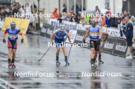 03.08.2024, Sandnes, Norway (NOR): Haavard Solaas Taugboel (NOR), James Matthieu Clugnet (GBR), Lucas Chanavat (FRA), (l-r) - BLINK24 Festival Cross-Country - Sandnes (NOR). www.nordicfocus.com. © Manzoni/NordicFocus. Every downloaded picture is fee-liable.