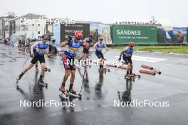 03.08.2024, Sandnes, Norway (NOR): Einar Hedegart (NOR), Harald Amundsen Oestberg (NOR), Elia Barp (ITA), Federico Pellegrino (ITA), (l-r) - BLINK24 Festival Cross-Country - Sandnes (NOR). www.nordicfocus.com. © Manzoni/NordicFocus. Every downloaded picture is fee-liable.