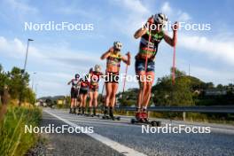 01.08.2024, Sandnes, Norway (NOR): Noah Christoffer Nielsen Nylund (NOR), Heidi Weng (NOR), Emilie Fleten (NOR), Astrid Oeyre Slind (NOR), (l-r) - BLINK24 Festival Cross-Country - Sandnes (NOR). www.nordicfocus.com. © Nordnes/NordicFocus. Every downloaded picture is fee-liable.