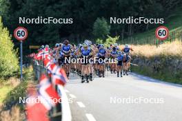 01.08.2024, Sandnes, Norway (NOR): Mathias Aas Rolid (NOR), Alfred Buskqvist (SWE), Simon Vuillet (FRA), (l-r) - BLINK24 Festival Cross-Country - Sandnes (NOR). www.nordicfocus.com. © Manzoni/NordicFocus. Every downloaded picture is fee-liable.