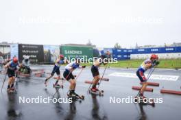 03.08.2024, Sandnes, Norway (NOR): Elia Barp (ITA), Einar Hedegart (NOR), Federico Pellegrino (ITA), Sondre Skomedal Ramse (NOR), Harald Amundsen Oestberg (NOR), (l-r) - BLINK24 Festival Cross-Country - Sandnes (NOR). www.nordicfocus.com. © Manzoni/NordicFocus. Every downloaded picture is fee-liable.