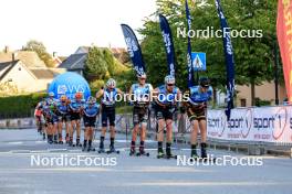 01.08.2024, Sandnes, Norway (NOR): Simone Dapra (ITA), Simon Vuillet (FRA), Mathias Aas Rolid (NOR), (l-r) - BLINK24 Festival Cross-Country - Sandnes (NOR). www.nordicfocus.com. © Manzoni/NordicFocus. Every downloaded picture is fee-liable.