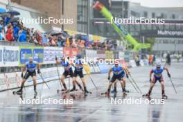 03.08.2024, Sandnes, Norway (NOR): Lucas Chanavat (FRA), Aron Aakre Rysstad (NOR), Einar Hedegart (NOR), Federico Pellegrino (ITA), Haavard Solaas Taugboel (NOR), (l-r) - BLINK24 Festival Cross-Country - Sandnes (NOR). www.nordicfocus.com. © Manzoni/NordicFocus. Every downloaded picture is fee-liable.