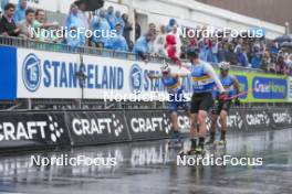 03.08.2024, Sandnes, Norway (NOR): James Matthieu Clugnet (GBR), Einar Hedegart (NOR), Lucas Chanavat (FRA), (l-r) - BLINK24 Festival Cross-Country - Sandnes (NOR). www.nordicfocus.com. © Nordnes/NordicFocus. Every downloaded picture is fee-liable.