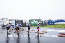 03.08.2024, Sandnes, Norway (NOR): Elia Barp (ITA), Einar Hedegart (NOR), Federico Pellegrino (ITA), Sondre Skomedal Ramse (NOR), Harald Amundsen Oestberg (NOR), (l-r) - BLINK24 Festival Cross-Country - Sandnes (NOR). www.nordicfocus.com. © Manzoni/NordicFocus. Every downloaded picture is fee-liable.