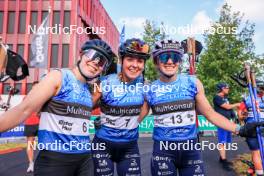 02.08.2024, Sandnes, Norway (NOR): Melissa Gal (FRA), Juliette Ducordeau (FRA), Lena Quintin (FRA), (l-r) - BLINK24 Festival Cross-Country - Sandnes (NOR). www.nordicfocus.com. © Manzoni/NordicFocus. Every downloaded picture is fee-liable.