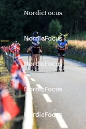 01.08.2024, Sandnes, Norway (NOR): Eskil Froeisland (NOR), Brice Milici (FRA), (l-r) - BLINK24 Festival Cross-Country - Sandnes (NOR). www.nordicfocus.com. © Manzoni/NordicFocus. Every downloaded picture is fee-liable.