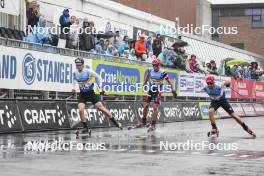 03.08.2024, Sandnes, Norway (NOR): Einar Hedegart (NOR), Harald Amundsen Oestberg (NOR), Federico Pellegrino (ITA), (l-r) - BLINK24 Festival Cross-Country - Sandnes (NOR). www.nordicfocus.com. © Nordnes/NordicFocus. Every downloaded picture is fee-liable.