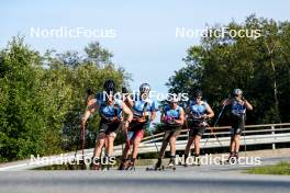 01.08.2024, Sandnes, Norway (NOR): Joar Andreas Thele (NOR), Brice Milici (FRA), Henrik Vik Tolo (NOR), Noa Genest (FRA), (l-r) - BLINK24 Festival Cross-Country - Sandnes (NOR). www.nordicfocus.com. © Nordnes/NordicFocus. Every downloaded picture is fee-liable.