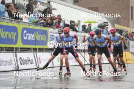 03.08.2024, Sandnes, Norway (NOR): Einar Hedegart (NOR), Harald Amundsen Oestberg (NOR), Sondre Skomedal Ramse (NOR), (l-r) - BLINK24 Festival Cross-Country - Sandnes (NOR). www.nordicfocus.com. © Nordnes/NordicFocus. Every downloaded picture is fee-liable.