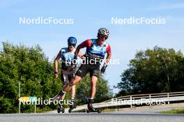 01.08.2024, Sandnes, Norway (NOR): Lars Olav Aspheim Kasa (NOR), Lennie Vincent (FRA), (l-r) - BLINK24 Festival Cross-Country - Sandnes (NOR). www.nordicfocus.com. © Nordnes/NordicFocus. Every downloaded picture is fee-liable.