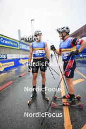 03.08.2024, Sandnes, Norway (NOR): Lucas Chanavat (FRA), Haavard Solaas Taugboel (NOR), (l-r) - BLINK24 Festival Cross-Country - Sandnes (NOR). www.nordicfocus.com. © Manzoni/NordicFocus. Every downloaded picture is fee-liable.