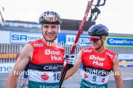 02.08.2024, Sandnes, Norway (NOR): Benjamin  Moser (AUT), Mika Vermeulen (AUT), (l-r) - BLINK24 Festival Cross-Country - Sandnes (NOR). www.nordicfocus.com. © Nordnes/NordicFocus. Every downloaded picture is fee-liable.