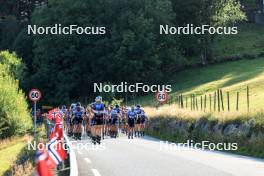 01.08.2024, Sandnes, Norway (NOR): Mathias Aas Rolid (NOR), Alfred Buskqvist (SWE), Simon Vuillet (FRA), (l-r) - BLINK24 Festival Cross-Country - Sandnes (NOR). www.nordicfocus.com. © Manzoni/NordicFocus. Every downloaded picture is fee-liable.