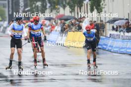 03.08.2024, Sandnes, Norway (NOR): Einar Hedegart (NOR), Harald Amundsen Oestberg (NOR), Federico Pellegrino (ITA), (l-r) - BLINK24 Festival Cross-Country - Sandnes (NOR). www.nordicfocus.com. © Manzoni/NordicFocus. Every downloaded picture is fee-liable.