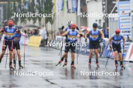 03.08.2024, Sandnes, Norway (NOR): Harald Amundsen Oestberg (NOR), Einar Hedegart (NOR), Federico Pellegrino (ITA), Paal Golberg (NOR), Sondre Skomedal Ramse (NOR), Elia Barp (ITA), (l-r) - BLINK24 Festival Cross-Country - Sandnes (NOR). www.nordicfocus.com. © Manzoni/NordicFocus. Every downloaded picture is fee-liable.