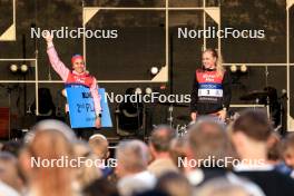 01.08.2024, Sandnes, Norway (NOR): Heidi Weng (NOR), Emilie Fleten (NOR), (l-r) - BLINK24 Festival Cross-Country - Sandnes (NOR). www.nordicfocus.com. © Manzoni/NordicFocus. Every downloaded picture is fee-liable.