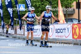 01.08.2024, Sandnes, Norway (NOR): James Matthieu Clugnet (GBR), Gaspard Rousset (FRA), (l-r) - BLINK24 Festival Cross-Country - Sandnes (NOR). www.nordicfocus.com. © Manzoni/NordicFocus. Every downloaded picture is fee-liable.