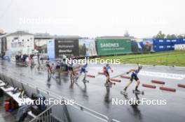 03.08.2024, Sandnes, Norway (NOR): Sabin Coupat (FRA), Mathias Holbaek (NOR), Aron Aakre Rysstad (NOR), James Matthieu Clugnet (GBR), Haavard Solaas Taugboel (NOR), Lucas Chanavat (FRA), (l-r) - BLINK24 Festival Cross-Country - Sandnes (NOR). www.nordicfocus.com. © Manzoni/NordicFocus. Every downloaded picture is fee-liable.