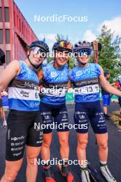 02.08.2024, Sandnes, Norway (NOR): Melissa Gal (FRA), Juliette Ducordeau (FRA), Lena Quintin (FRA), (l-r) - BLINK24 Festival Cross-Country - Sandnes (NOR). www.nordicfocus.com. © Manzoni/NordicFocus. Every downloaded picture is fee-liable.