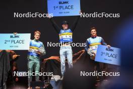 03.08.2024, Sandnes, Norway (NOR): James Matthieu Clugnet (GBR), Einar Hedegart (NOR), Lucas Chanavat (FRA), (l-r) - BLINK24 Festival Cross-Country - Sandnes (NOR). www.nordicfocus.com. © Manzoni/NordicFocus. Every downloaded picture is fee-liable.