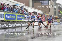 03.08.2024, Sandnes, Norway (NOR): Einar Hedegart (NOR), Lucas Chanavat (FRA), Federico Pellegrino (ITA), Haavard Solaas Taugboel (NOR) (l-r) - BLINK24 Festival Cross-Country - Sandnes (NOR). www.nordicfocus.com. © Nordnes/NordicFocus. Every downloaded picture is fee-liable.