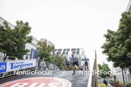 03.08.2024, Sandnes, Norway (NOR): Victor Cullet (FRA), Federico Pellegrino (ITA), Gaspard Rousset (FRA), (l-r) - BLINK24 Festival Cross-Country - Sandnes (NOR). www.nordicfocus.com. © Manzoni/NordicFocus. Every downloaded picture is fee-liable.