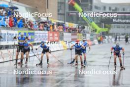 03.08.2024, Sandnes, Norway (NOR): Lucas Chanavat (FRA), Aron Aakre Rysstad (NOR), Einar Hedegart (NOR), Federico Pellegrino (ITA), James Matthieu Clugnet (GBR), Haavard Solaas Taugboel (NOR), (l-r) - BLINK24 Festival Cross-Country - Sandnes (NOR). www.nordicfocus.com. © Manzoni/NordicFocus. Every downloaded picture is fee-liable.