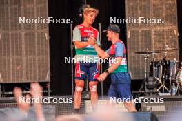 02.08.2024, Sandnes, Norway (NOR): Erik Valnes (NOR), Benjamin Moser (AUT), (l-r) - BLINK24 Festival Cross-Country - Sandnes (NOR). www.nordicfocus.com. © Manzoni/NordicFocus. Every downloaded picture is fee-liable.